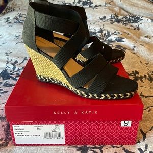 Brand new Kelly and Katie canvas wedge heels